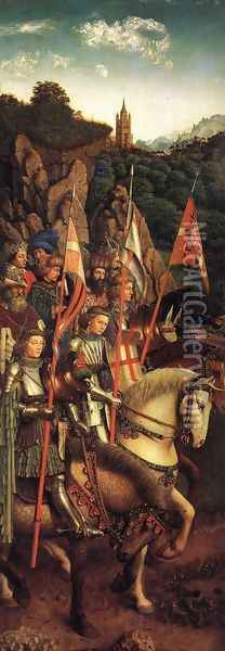 The Ghent Altarpiece- The Soldiers of Christ 1427-30 Oil Painting - Jan Van Eyck