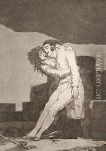 El Amor Y La Muerte Oil Painting - Francisco De Goya y Lucientes