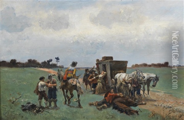 Overpowered Oil Painting - Alfred Ritter von Malheim Friedlaender