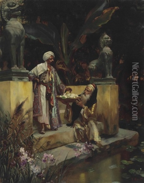 The Lotus Of The Sacred Lake Oil Painting - Rudolf Ernst