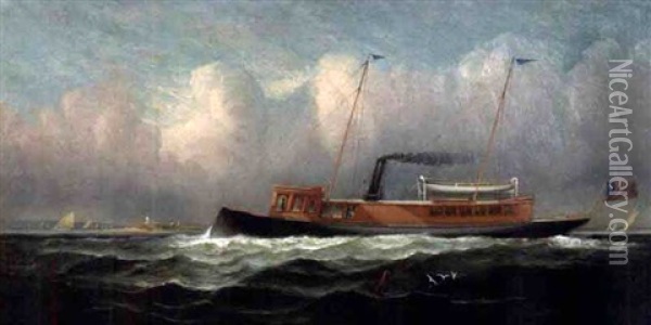 The Seawanhaka Corinthian Yacht Club Tender Oil Painting - Elisha Taylor Baker