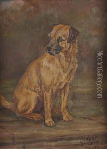 Candy, A Terrier Oil Painting - W. Wasdell Trickett
