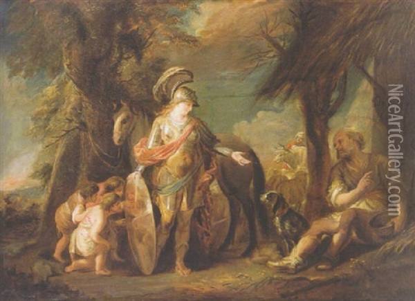 Erminia And The Shepherds Oil Painting - Louis de Boulogne the Younger