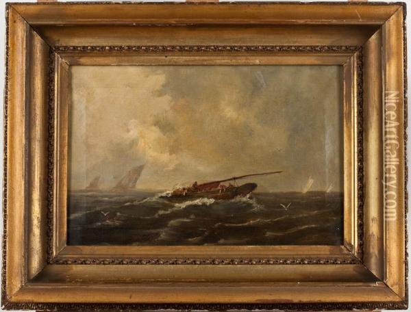 Riding Out The Gale Oil Painting - Harry Hamilton Johnston
