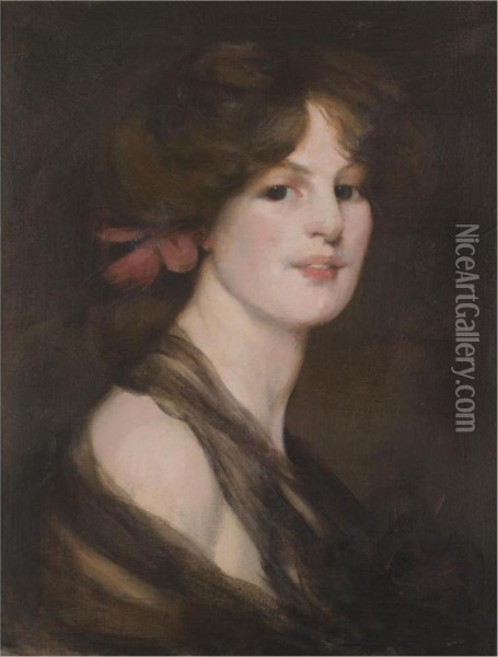 A Portrait Of Mary Oil Painting - Bessie MacNicol