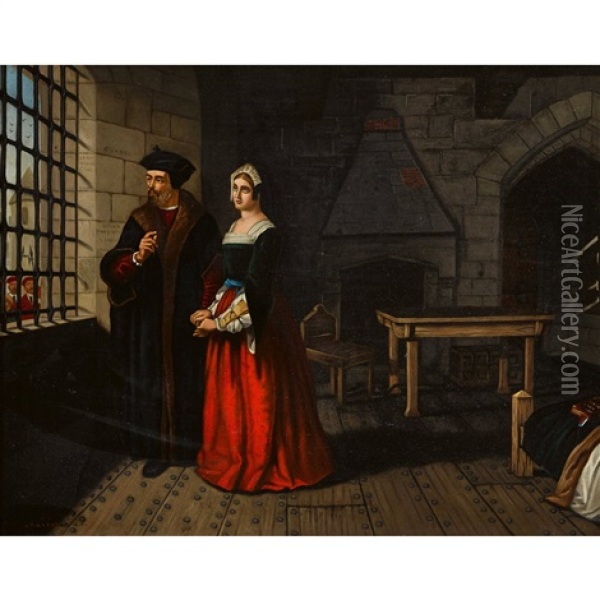 Sir Thomas More & His Daughter Oil Painting - John Rogers Herbert