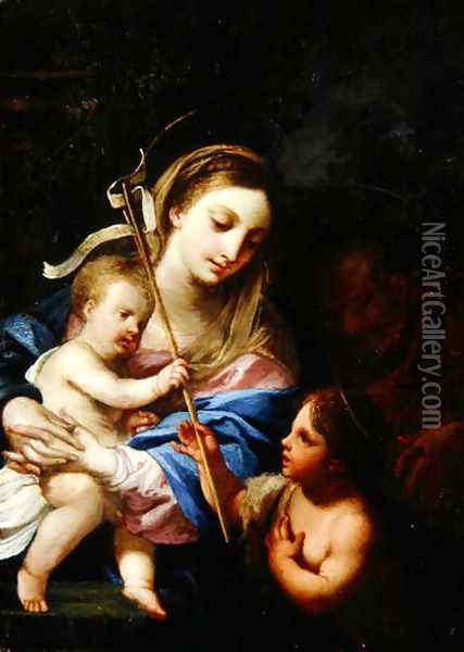 The Holy Family with Saint John the Baptist Oil Painting - Sebastiano Conca