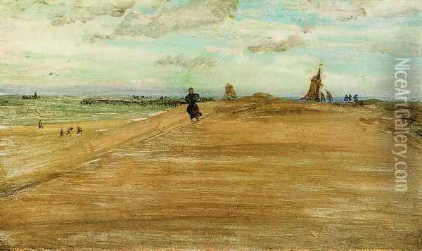 Beach Scene Oil Painting - James Abbott McNeill Whistler