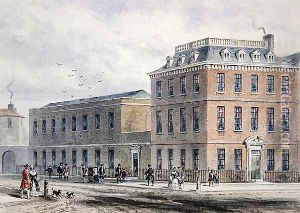 View of Soho Square and Carlisle House Oil Painting - Thomas Hosmer Shepherd