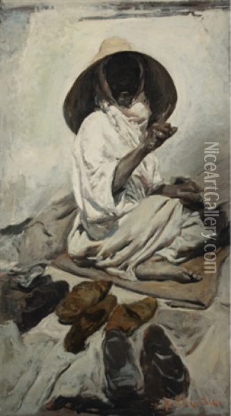 Arabian Shoemaker Oil Painting - Romualdo Locatelli