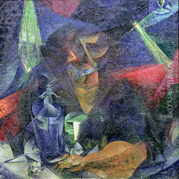 Composition with Figure of a Woman, 1912 Oil Painting - Umberto Boccioni