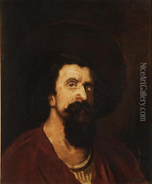 Ritratto Di Uomo Concappello Oil Painting - Cesare Tallone