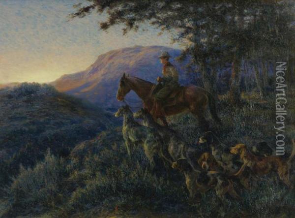 Enjoying Sunset After A Long Day's Hunt Oil Painting - Edmund Henry Osthaus