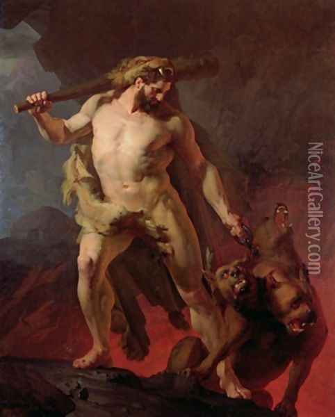 Hercules Removes Cerberus from the Gates of Hell Oil Painting - Johann Koler