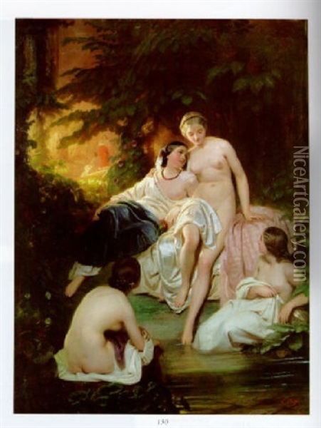The Bathers Oil Painting - Karl Theodor von Piloty