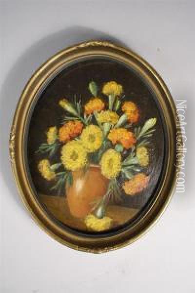 Floral Still Life Oil Painting - Henry L. Sanger