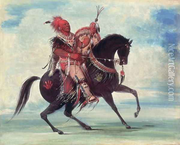Chief Keokuk, 1834 Oil Painting - George Catlin