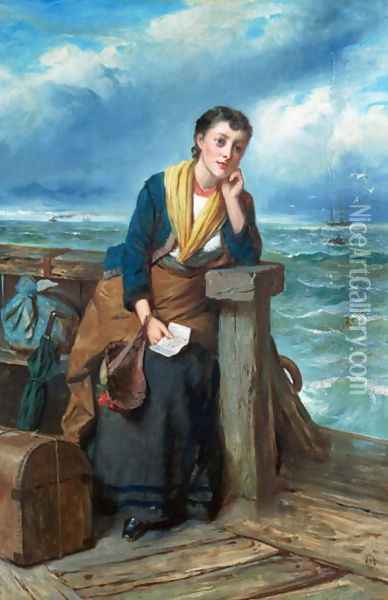 The Emigrant c.1860 Oil Painting - Edward Charles Barnes