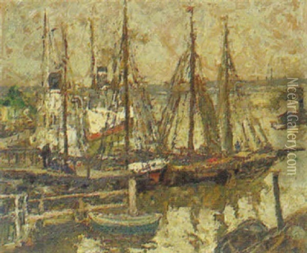 Hafen Oil Painting - Wilhelm Blanke