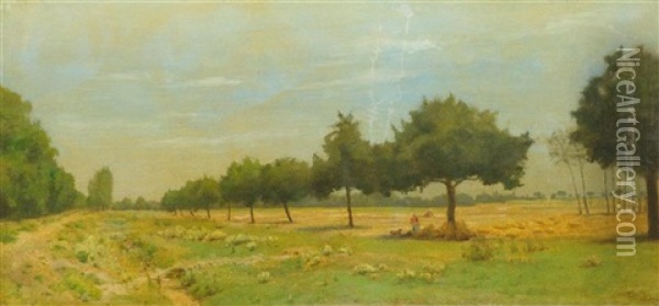 Summer Landscape With A Field Oil Painting - Antoine Chintreuil