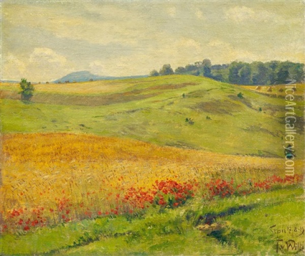 Sommerliche Felder Mit Bluhendem Mohn Oil Painting - Fritz Von Wille