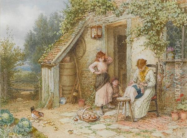 A Lacemaker Oil Painting - Myles Birket Foster