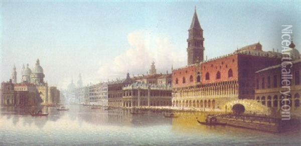 The Bacino Di San Marco, Venice Oil Painting - Johann Wilhelm Jankowski