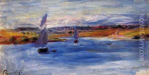 Sailboats Oil Painting - Pierre Auguste Renoir