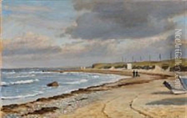 View From Hirtshals Beach, Denmark Oil Painting - Christian Blache