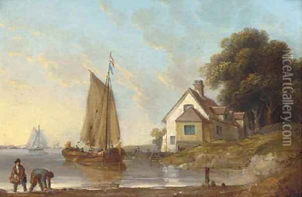 A calm day on the estuary, thought to be the Thames Oil Painting - John of Hull Ward