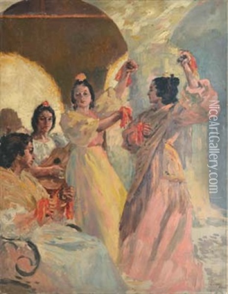 Danseuses Espagnoles Oil Painting - Alexandre Lunois