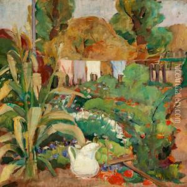 In The Garden Oil Painting - Henrik Lund