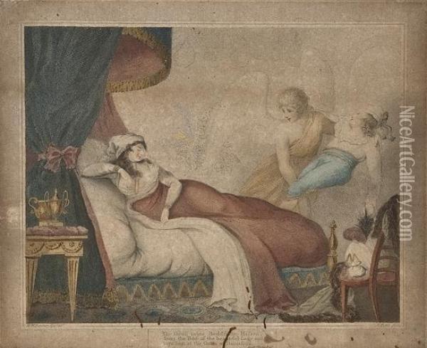 6 Arabian Nights Scenes Oil Painting - Henry William Bunbury