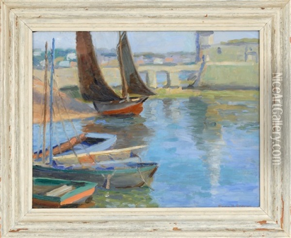 Harbor At Concarneau Oil Painting - Edith Briscoe Stevens