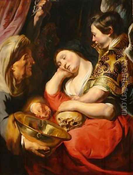 The Temptation of Magdalene Oil Painting - Jacob Jordaens