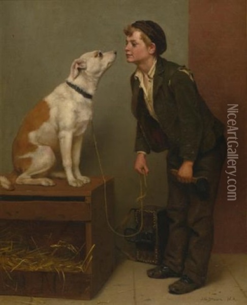 Who Do You Love? Oil Painting - John George Brown