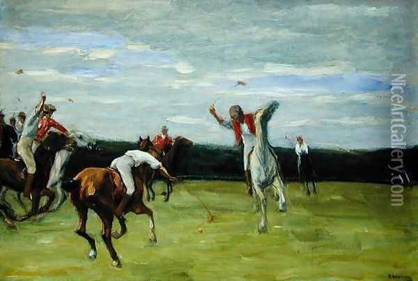 Polo player in Jenischpark, Hamburg, 1903 Oil Painting - Max Liebermann