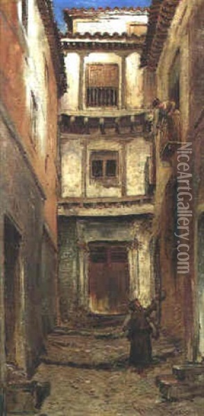 Street Scene, Toledo Oil Painting - Pollock Sinclair Nisbet