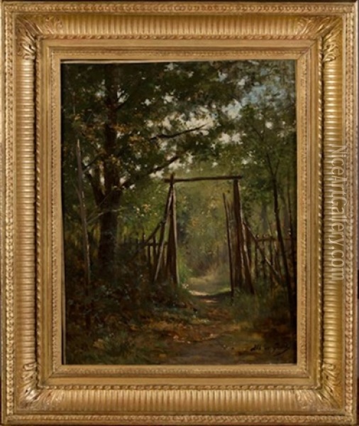La Porte Du Jardin Oil Painting - Jean Victor Albert De Gesne