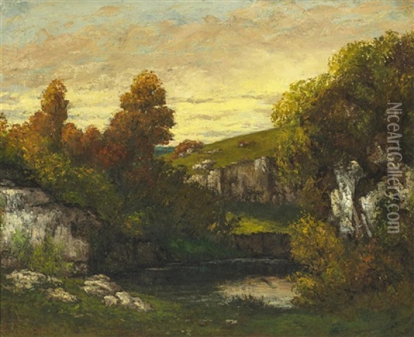 Waldbach Oil Painting - Gustave Courbet