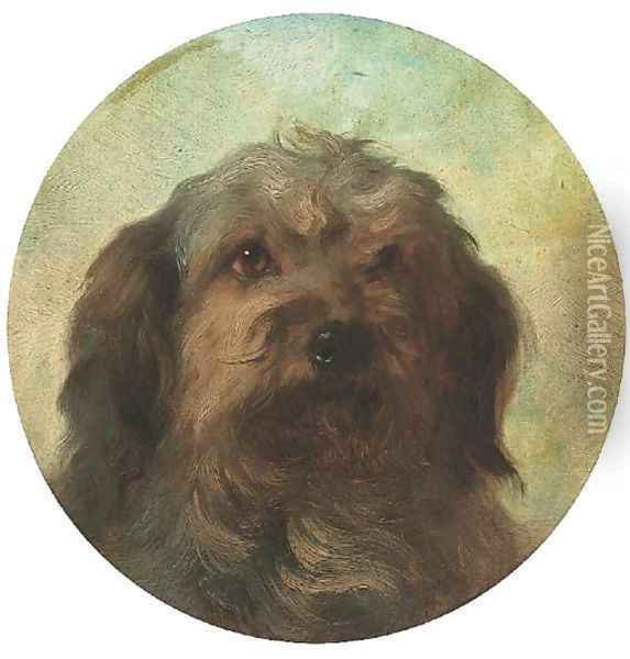 The head of a collie Oil Painting - George Earl