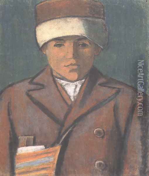 Schoolboy c. 1932 Oil Painting - Istvan Nagy