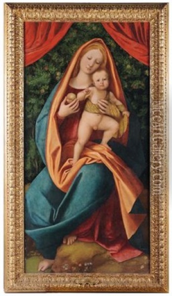 Madonna Con Bambino Oil Painting - Gaudenzio Ferrari