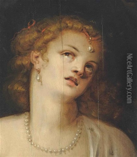 Head Of A Lady, A Fragment Oil Painting - Gortzius Geldorp