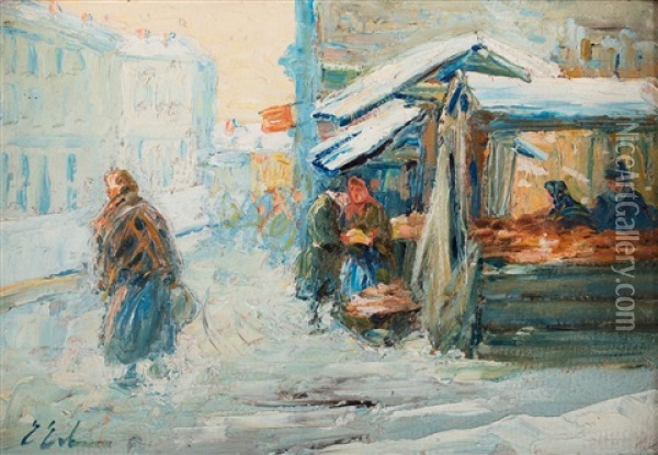Stragan Zima Oil Painting - Erno Erb