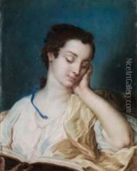 Ritratto Di Fanciulla Che Legge Oil Painting - Rosalba Carriera