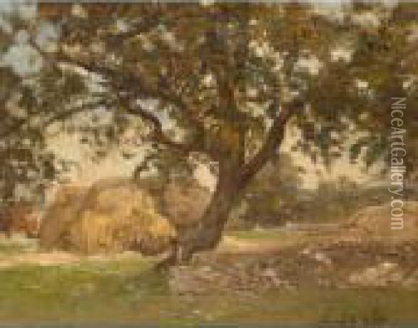 The Haystack Oil Painting - Louis Alexandre Cabie