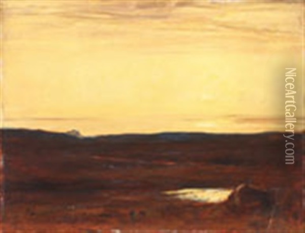 Highland Landscape At Dusk Oil Painting - David Young Cameron
