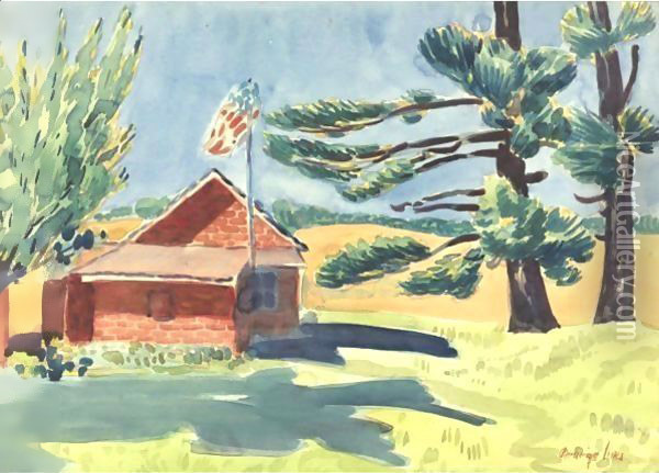 Old Schoolhouse, Ryders Oil Painting - George Luks