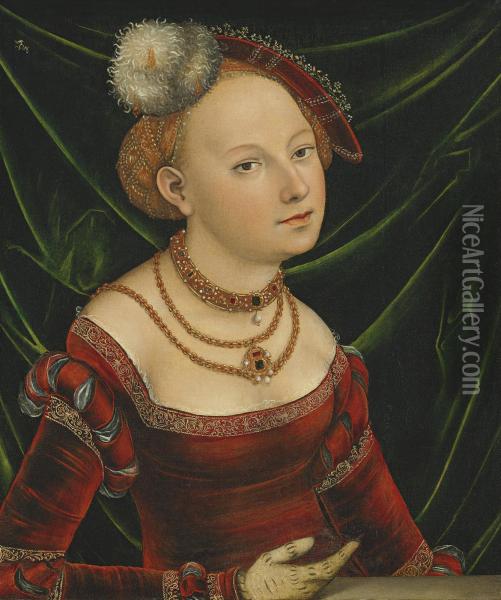 Portrait Of A Woman Oil Painting - Lucas The Younger Cranach